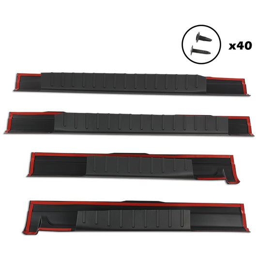 G-PLUS Rocker Panel & Sill Plate Covers Compatible with Ford F150 2009-2014 Rocker Panel & Door Sill Protector Covers 14069 Black