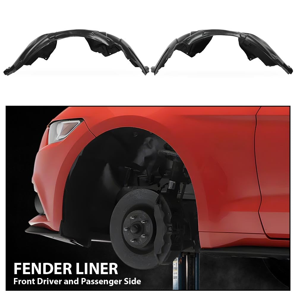 G-PLUS Fender Liner Front Driver & Passenger Side Compatible with Ford Mustang 2015-2017 FO1249165 FO1248165 FR3Z16102A FR3Z16103A