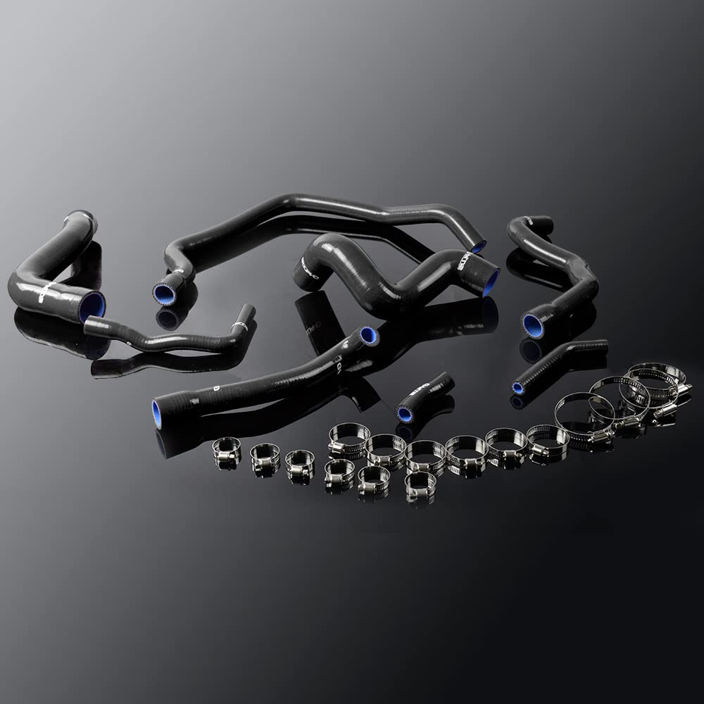 G-PLUS Silicone Radiator Hose Kit Compatible with 1889-1995 Bmw E34 M50 525 525i 528 530 530i 6cy
