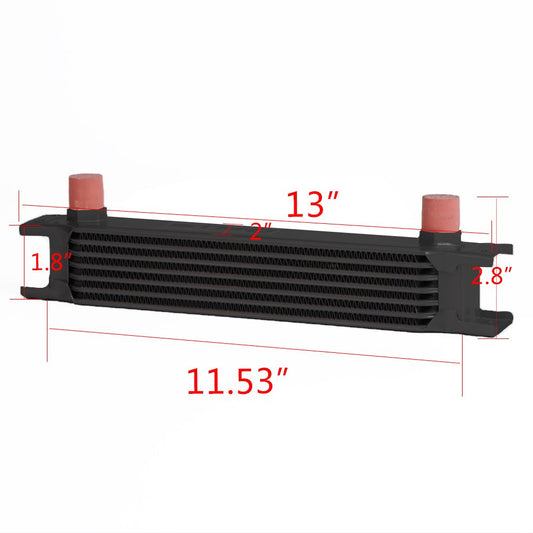 G-PLUS Universal 7 Row AN10-10AN Aluminum Engine Transmission Oil Cooler Black