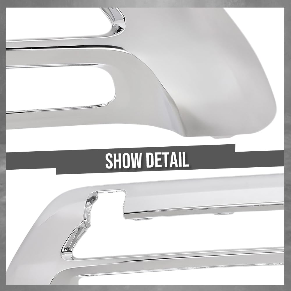 G-PLUS Front Bumper Face Bar Trim Molding Step Pad Compatible with Benz GLS450 2017-2019 1668850501, 1668852138 Silver