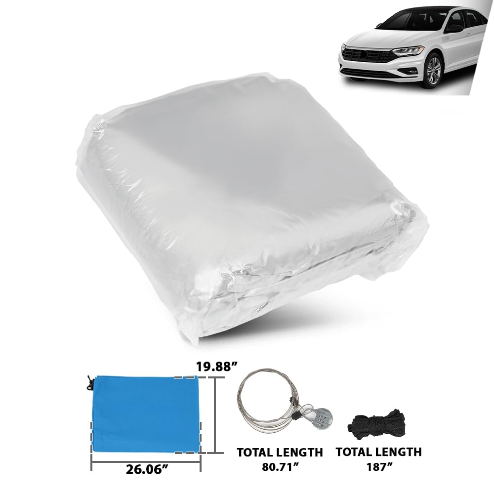 Heavy-Duty Car Cover Waterproof All Weather for Universal Sedan, Outdoor Rain Sun Snow UV Protection, Indoor Dust and Scratch Resistant 3M (179 * 69 * 59 inch)