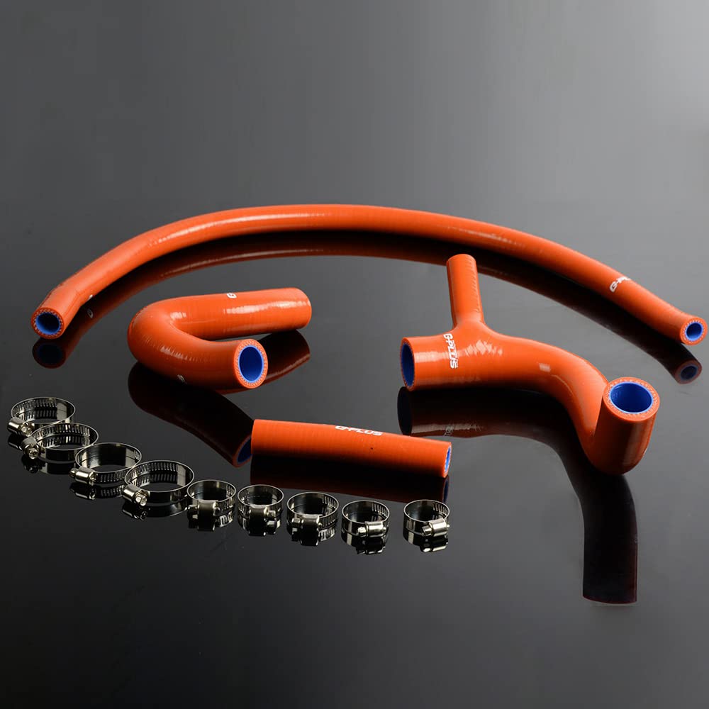 G-PLUS Silicone Radiator Coolant Pipe Hose Kit Clamps Compatible With AUSTIN ROVER MINI COOPER S 1275 GT-1989,Orange