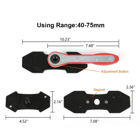 G-PLUS Brake Caliper Piston Press Tool 360° Ratcheting Caliper Spreader with 2 Steel Plate Adapters Single Twin Quad Piston Universal Fit for Cars Trucks Commercial Vehicles Red