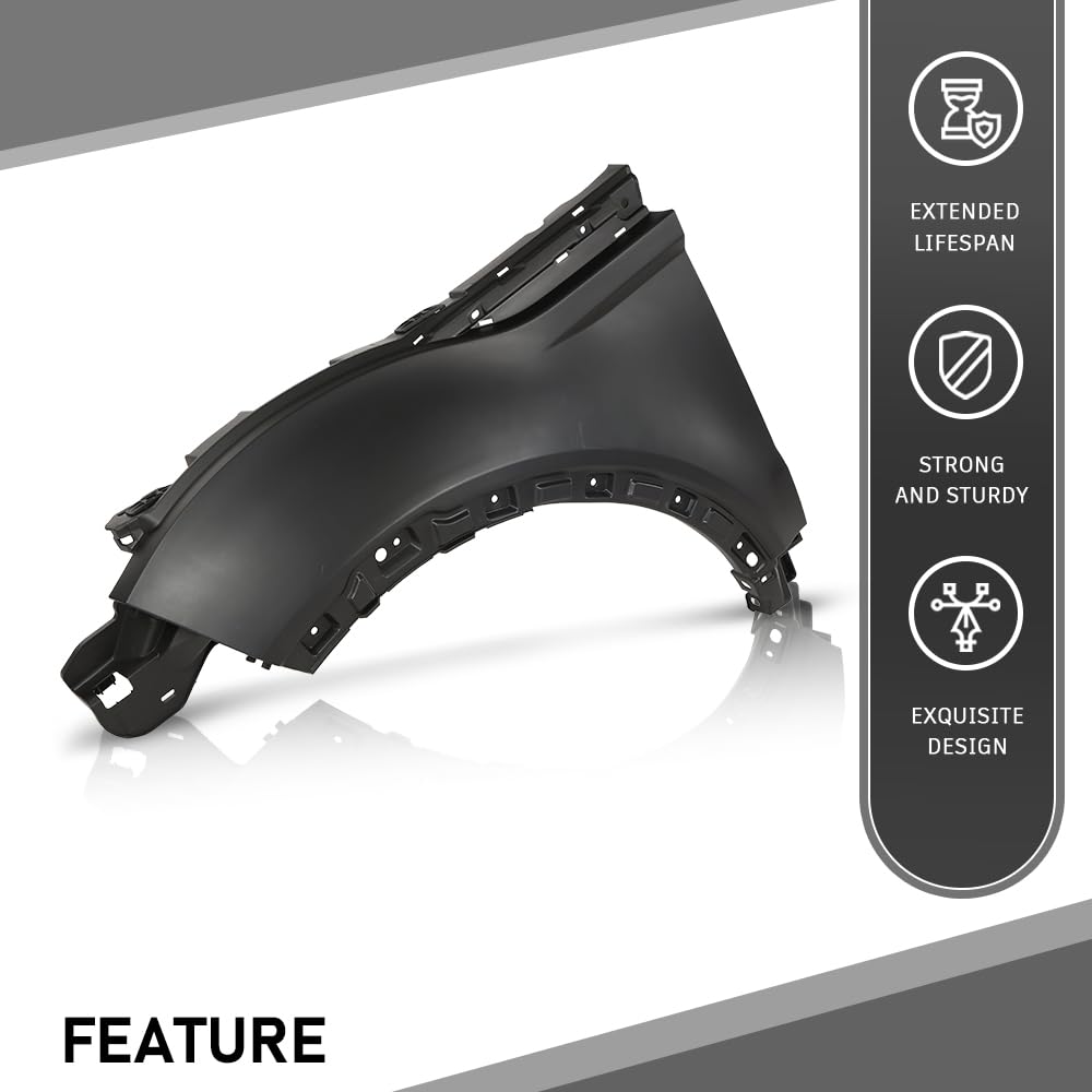 G-PLUS Front Left Fender Panel Compatible with Evoque 2012-2018 Black