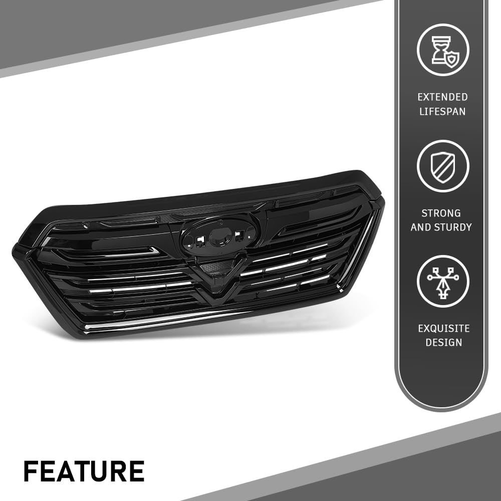 G-PLUS Front Grille Assembly, Compatible with Subaru Forester 2022-2024, J1010SJ260 Black
