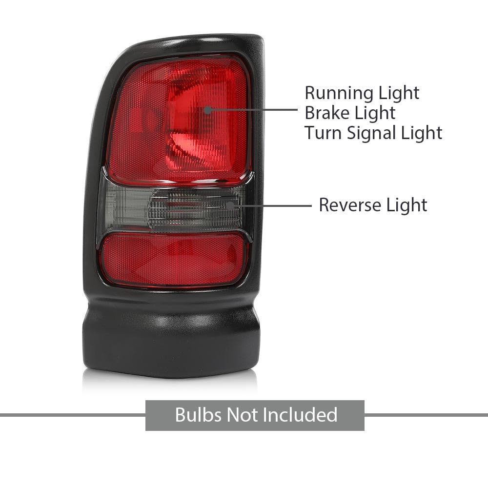 G-PLUS Tail Lights Assembly Rear Brake Lamp Left&Right Compatible with Dodge Ram 1500 Truck 1994-2001,Fit Dodge Ram 2500 3500 Truck 1994-2002 55055264AC 55055265AC Rear Brake Lamps Assembly