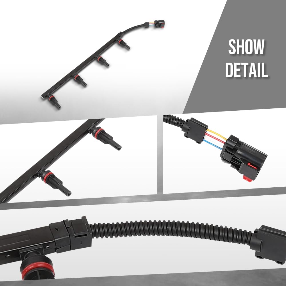 G-PLUS Fuel Injector Wiring Harness Right Compatible with Ford F250 F350 F450 F550 Super Duty/Excursion 2003-2004 Fit 6.0L Powerstroke Diesel Engines 3C3Z12A690BA, 3C3Z-12A690-BA Black