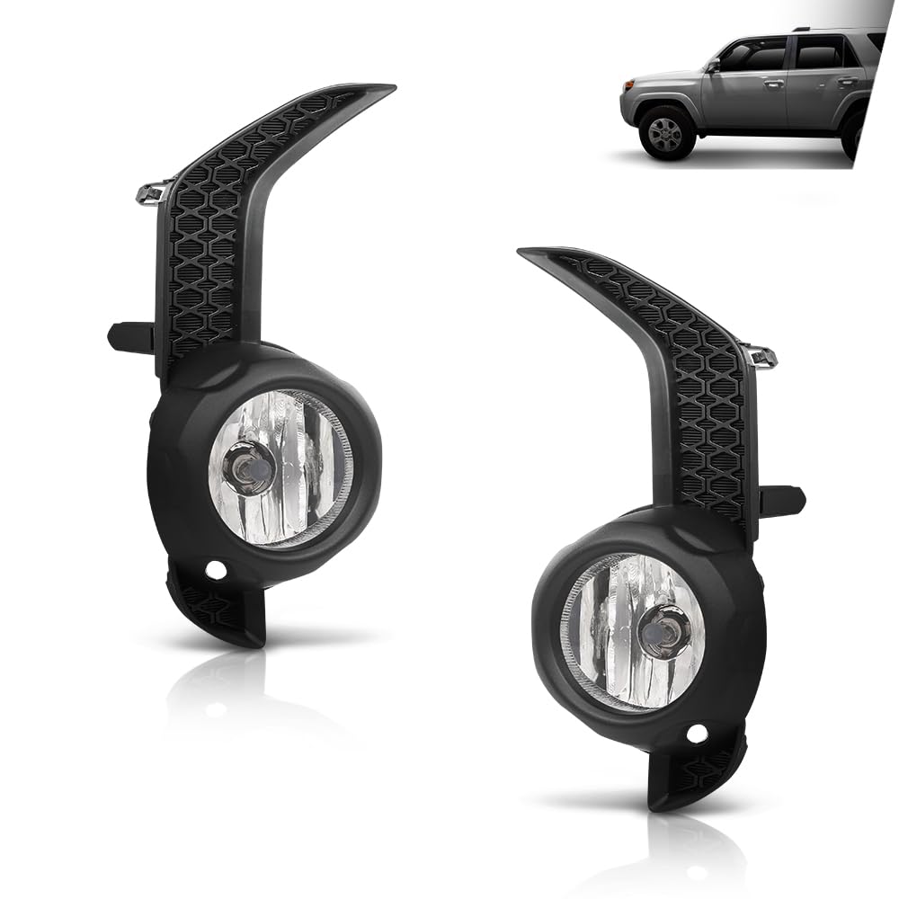 G-PLUS Fog Lights & Lamps Bezel Trim Surround Covers Compatible with Toyota 4Runner TRD/ SR5 2014 2015 2016 2017 2018 2019 2020 5212735100, 5212835080, 8121012230, 8122012230, TO1038173 Black