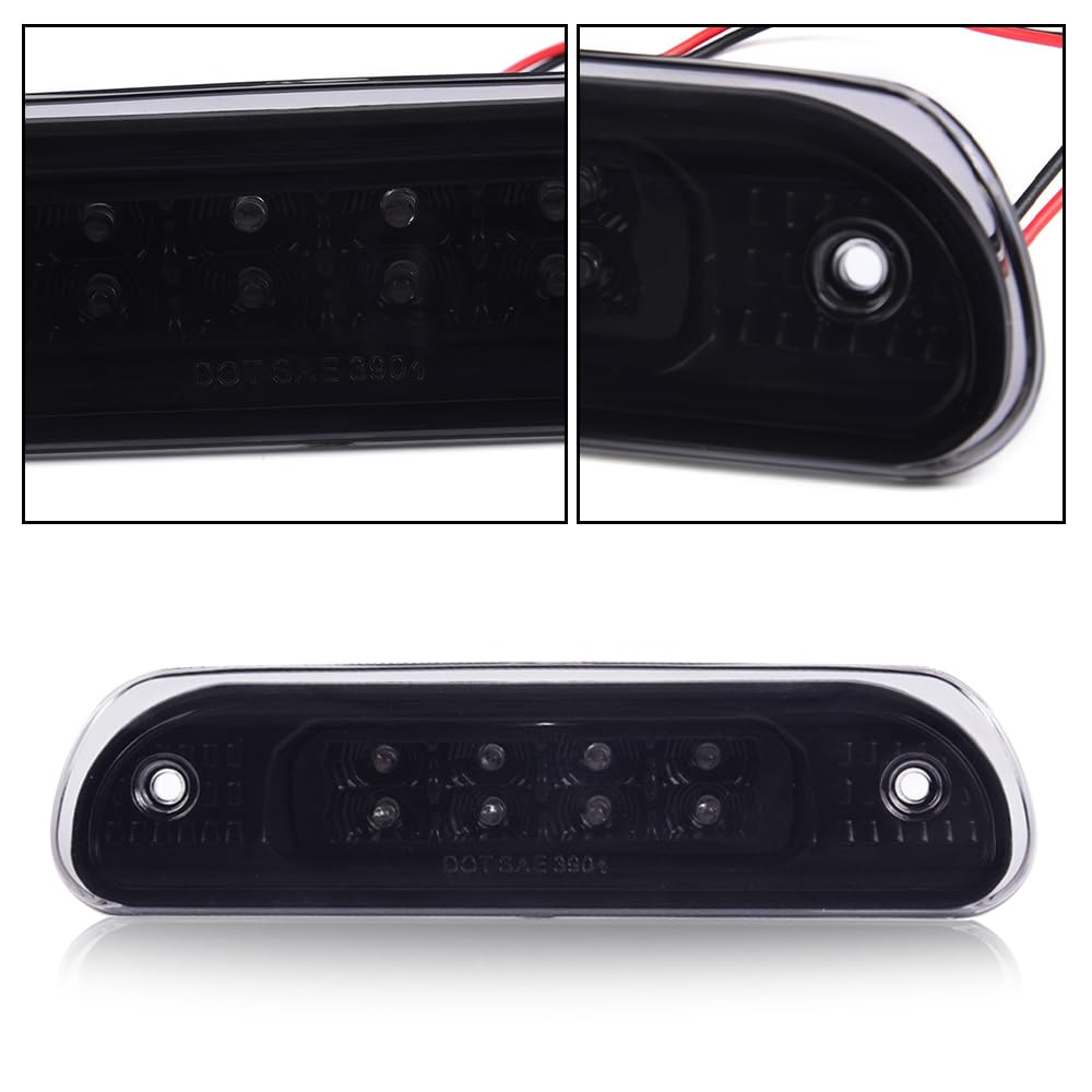 G-PLUS LED Third 3rd Brake Cargo Light Compatible With Jeep Grand Cherokee 1999-2004,Rear Roof Center High Mount Stop Tail Light Replacement Black Housing Smoky Lens
