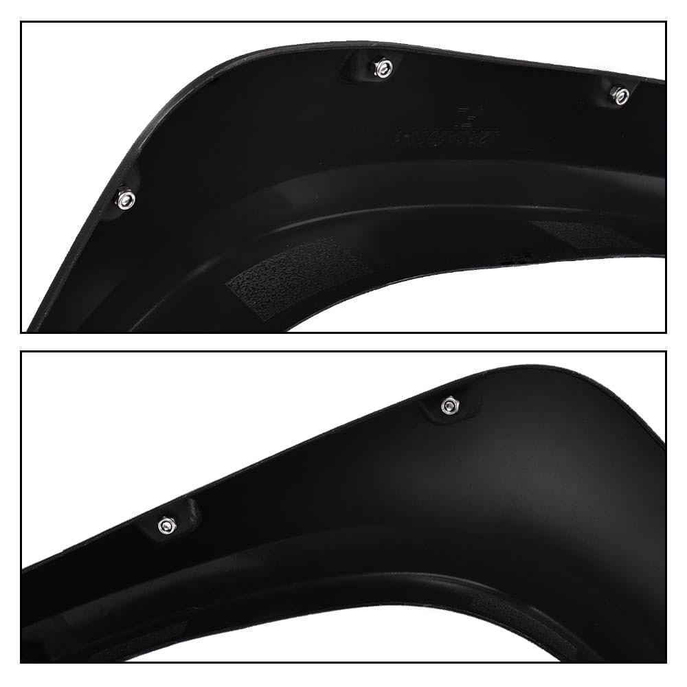 G-PLUS 4PCS Riveted-Pocket Fender Flares Compatible with Toyota Tundra 2014 2015 2016 2017 2018 2019 2020, 66.7" / 78.7" / 97.6" Bed Textured Wheel Cover Protector Vent Trim