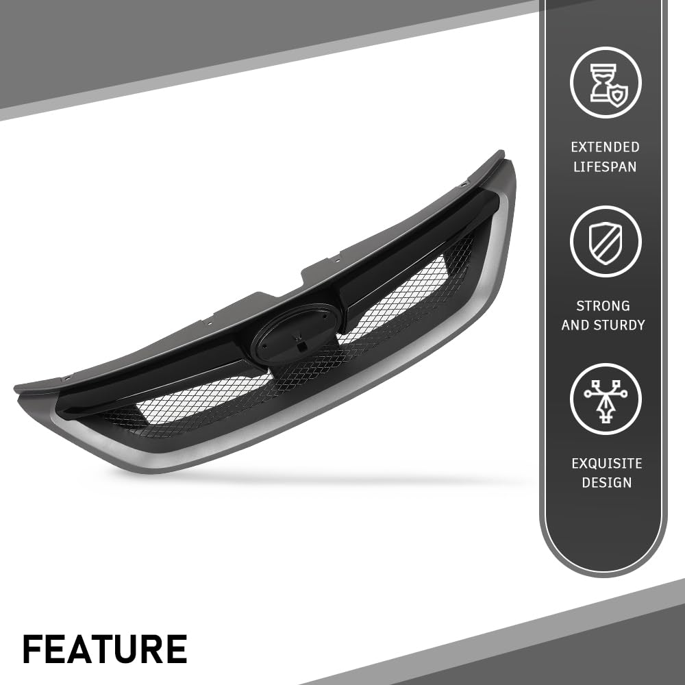 G-PLUS Front Bumper Grille Assembly Compatible with Subaru Impreza WRX 2011-2014 91121FG100