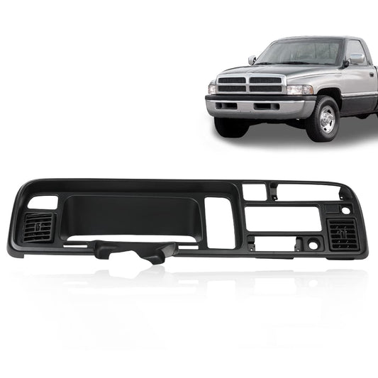 G-PLUS Dash Bezel Radio Trim Panel Compatible with Dodge Ram 1994-1997 Surround Dashboard Instrument Cover 55114870-1 (Black ABS Plastic)
