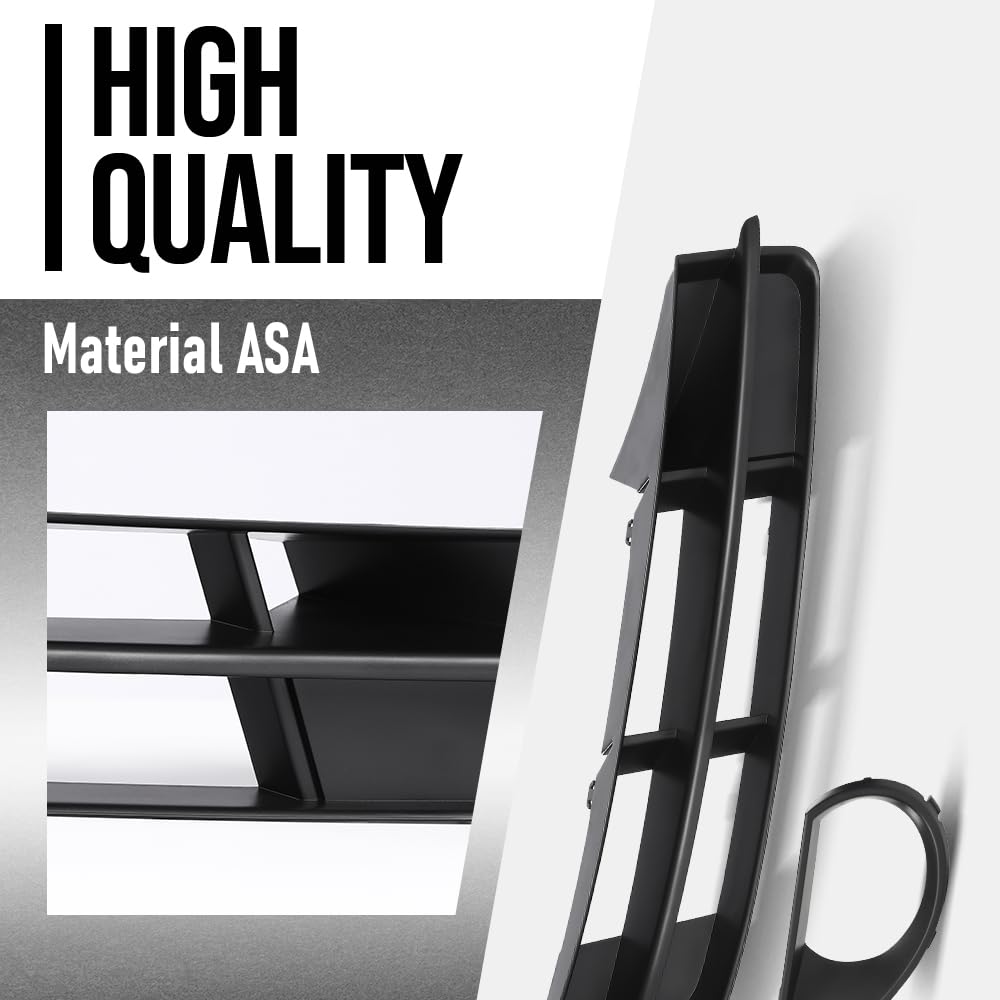 G-PLUS Front Bumper Lower Fog Light Grille Covers Pair Compatible with Audi Q7 Standard Base Model 2010 2011 2012 2013 2014 2015 (Not Fit Audi Q7 S-Line Model) 4L0807681B, 4L0807682B Black