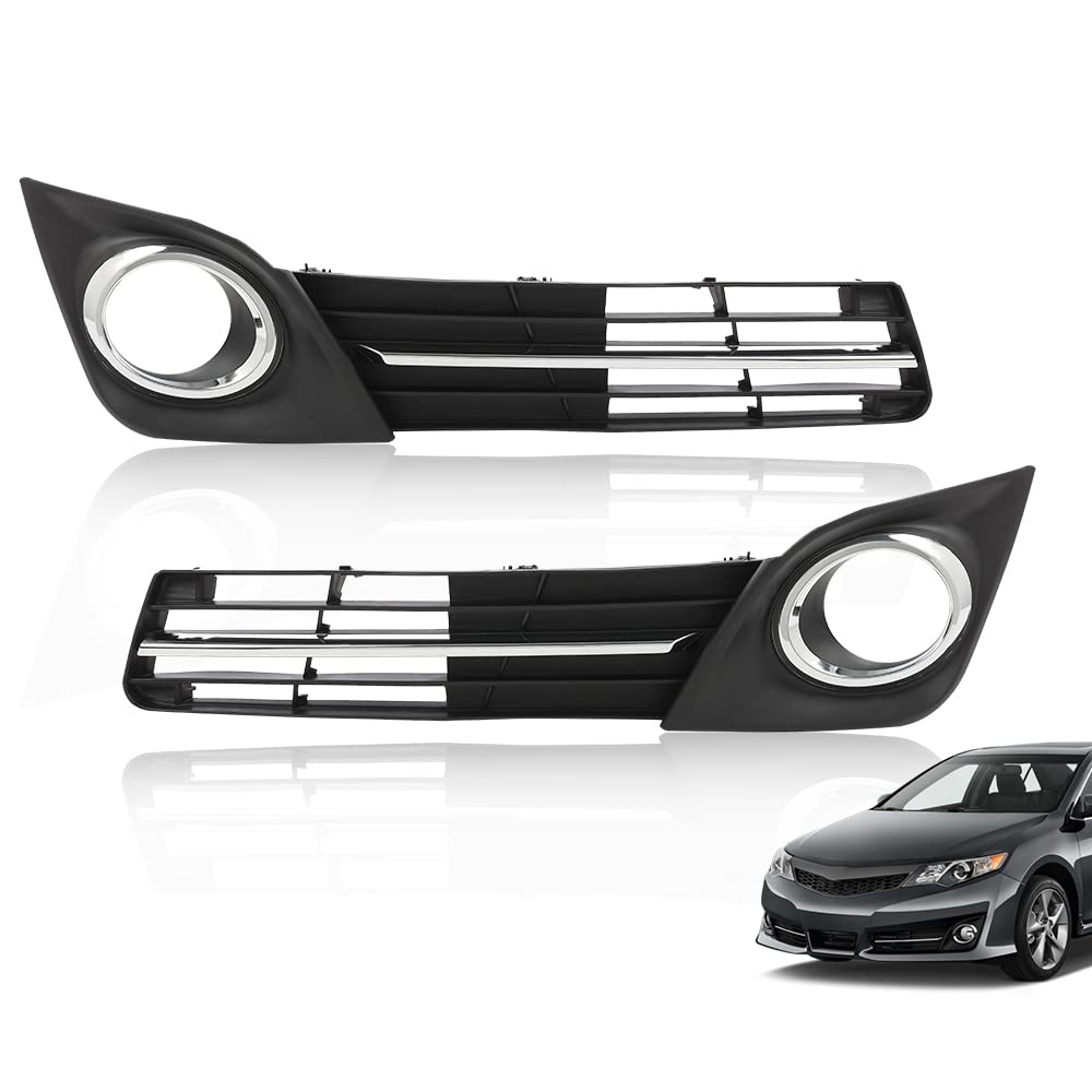 G-PLUS Fog Light Lamp Bezel Cover Grille molding Compatible with 2012 2013 2014 CAMRY SE 5212806290, 5212706290, 5271306040, 5271206040 TO2602101, TO2603101