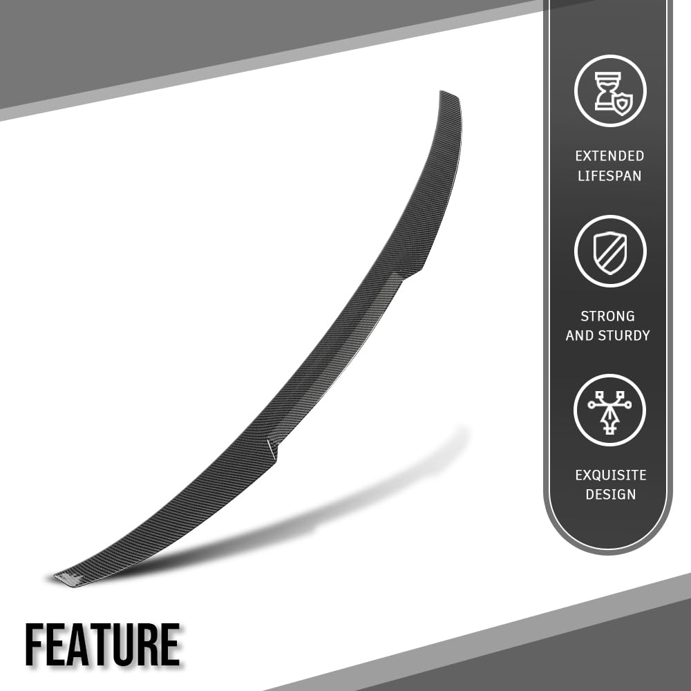 G-PLUS Rear Trunk Spoiler Wing Compatible with BMW G20 3 Series 4 Door Sedan 2019 2020 2021 2022 2023 2024 2025, Fit BMW G80 M3 Sedan 2021 2022 2023 2024 2025 Carbon Fiber Black
