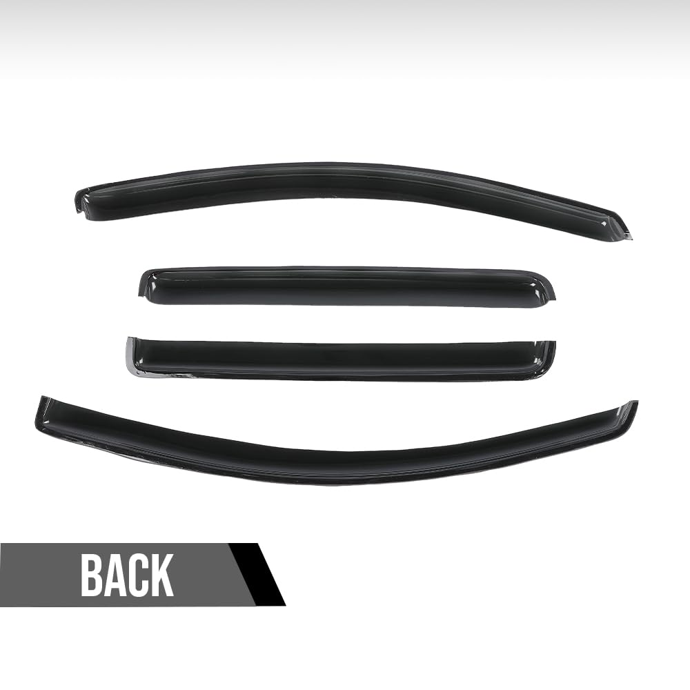 G-PLUS in-Channel Window Visors Window Deflectors Side Wind Deflector Compatible with Chevy Colorado Crew Cab 2023-2025 Fit GMC Canyon Crew Cab 2025 Not Fit Extended/Double Cab 4PCS Smoke