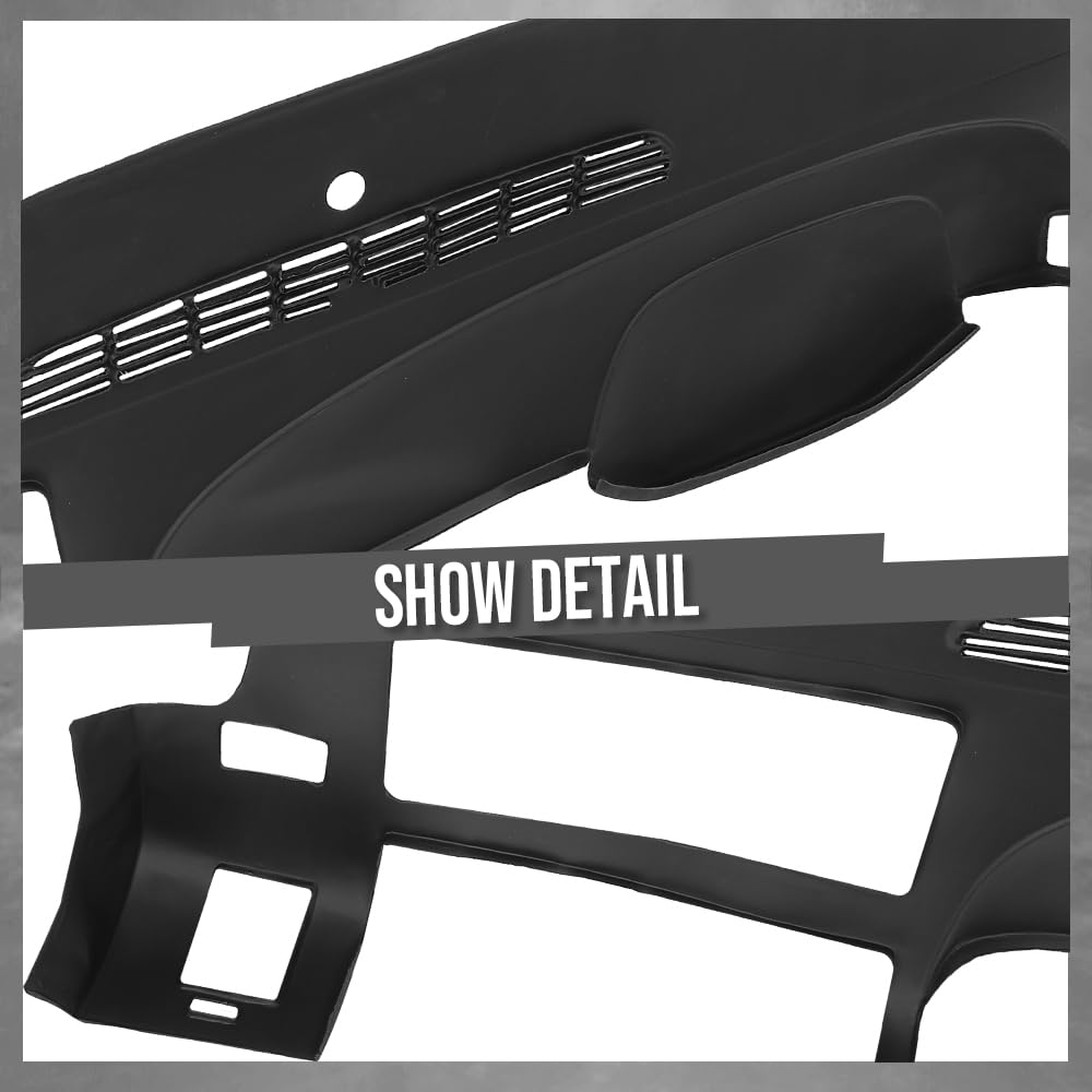 G-PLUS TPE Dash Cover Dashboard Compatible with Chevy Silverado 2007-2013 (LS, LT, Work Truck ONLY), Fit GMC Sierra 2007-2013 (SL, SLE, or Work Truck ONLY), Fit Dual Glovebox Style Dashes Black