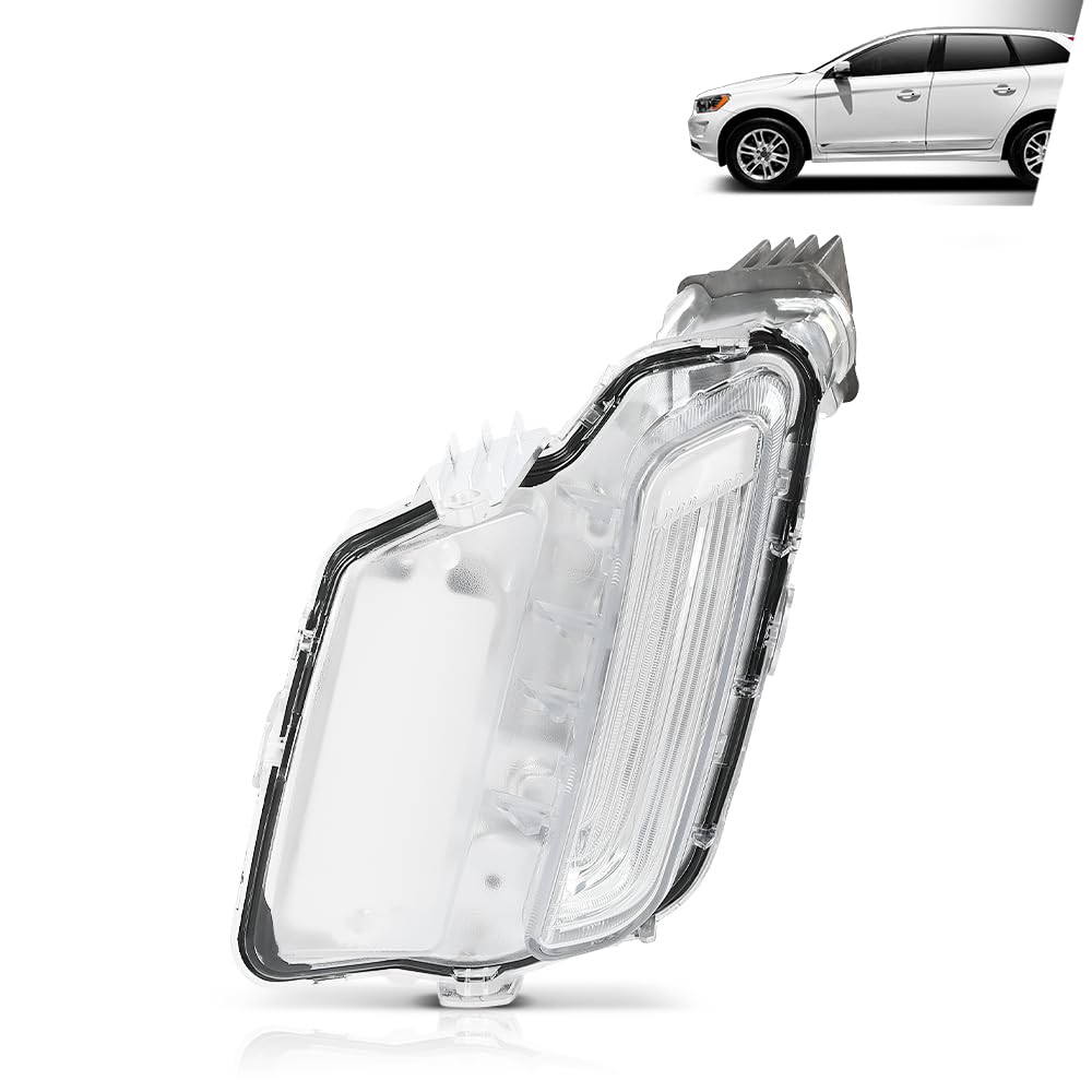 G-PLUS LED Front Fog Light Lamp Driving Light Left Driver Side Compatible with Volvo XC60 2014-2018 31364330 White