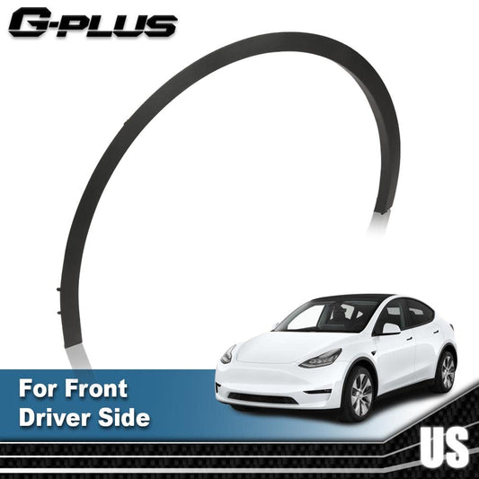 G-PLUS Front Left Driver Side Fender Flares Compatible with Tesla Model Y MY 2020 2021 2022 2023 2024 149416400B, 149418800B Wheel Opening Molding Arch Trim Black