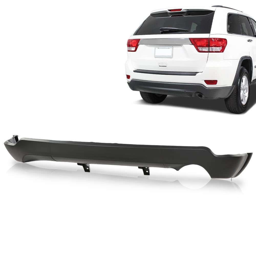 G-PLUS Lower Rear Bumper Cover w/o Tow Textured Compatible with Jeep Grand Cherokee 2011-2021 (For Models with 3.6L Single Exhaust & without Tow Package)