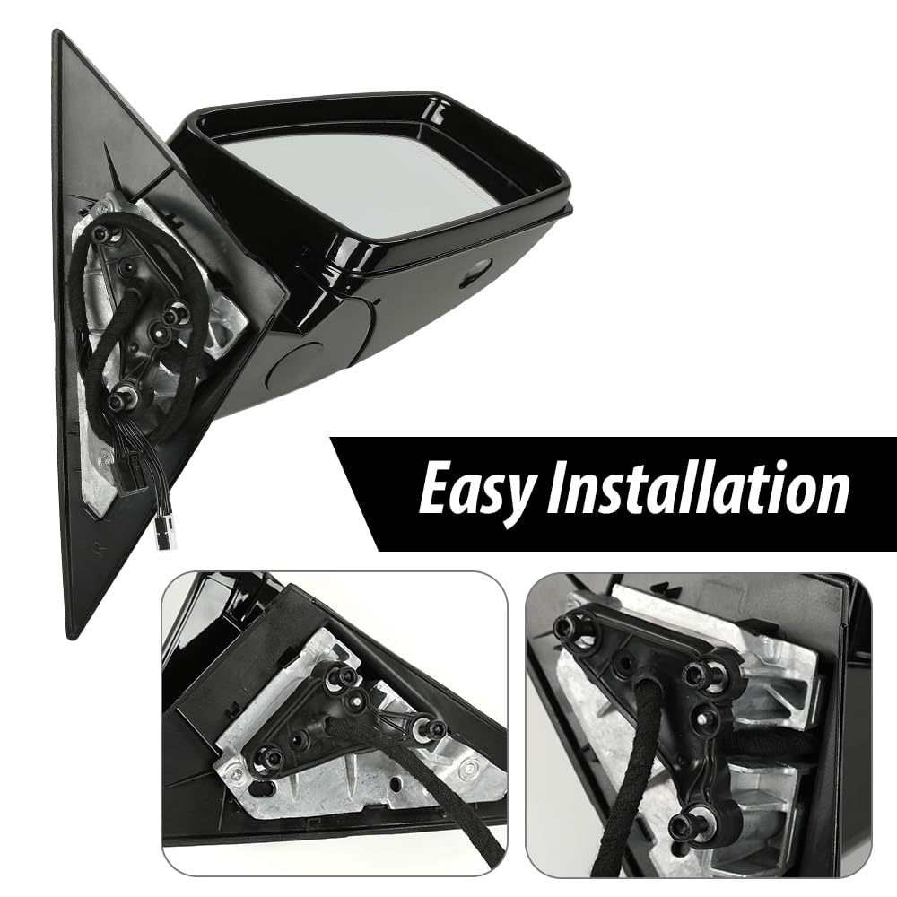 G-PLUS Mirror w/o Blind Spot Right Passenger Side Compatible with Benz E350 E400 E550 2010-2017/Fit Only 2 Doors Coupe/Not Fit 4 Doors Sedan 2078100776 Black