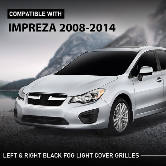 G-PLUS Fog Light Cover Grilles Left&Right Compatible with Subaru Impreza (Wagon & Sedan) 2008-2014 Black 57731FG210