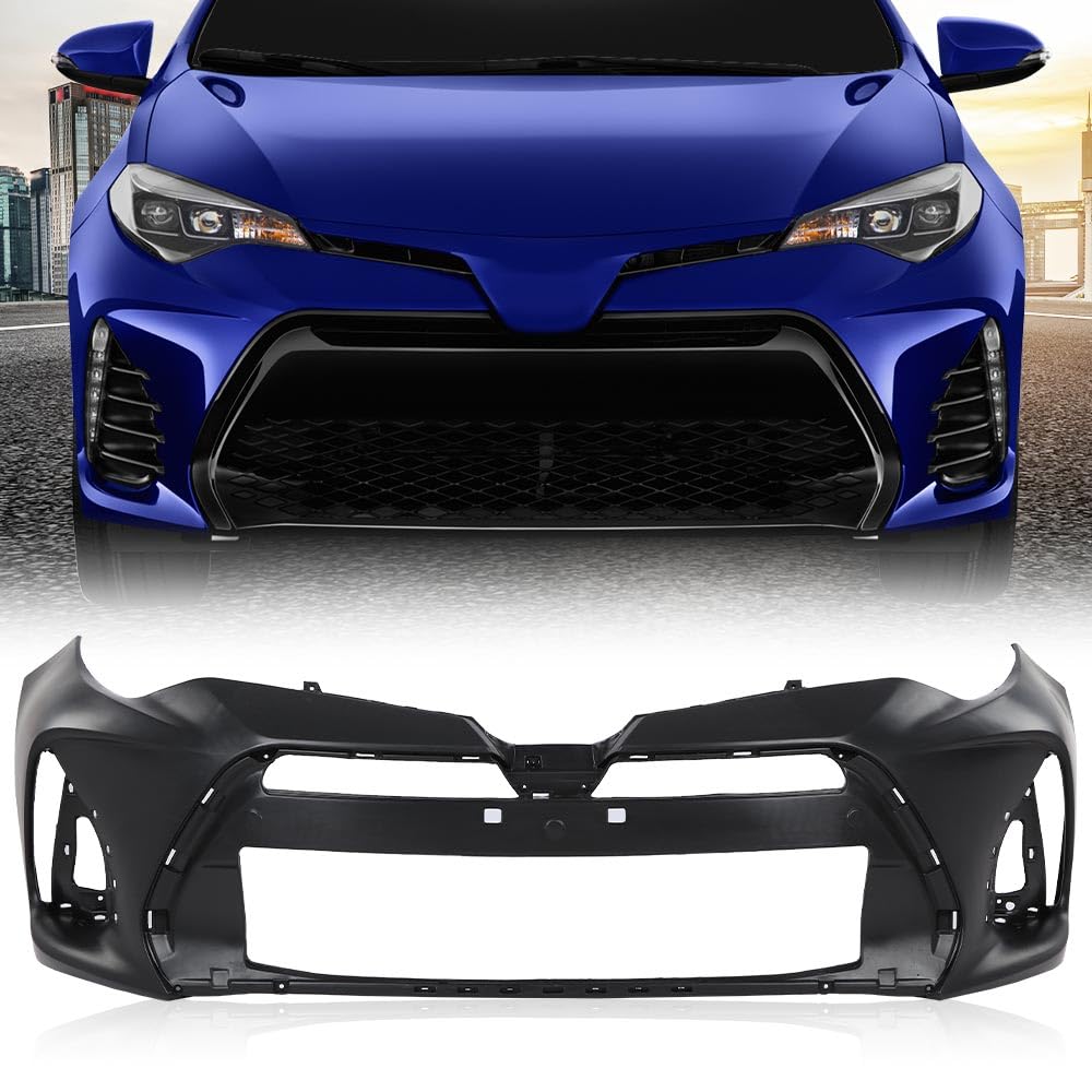 G-PLUS Primered Front Bumper Cover Fascia Compatible with Toyota Corolla Sedan 4-Door SE & XSE Models Only 2017 2018 2019, TO1000424, 191275425794