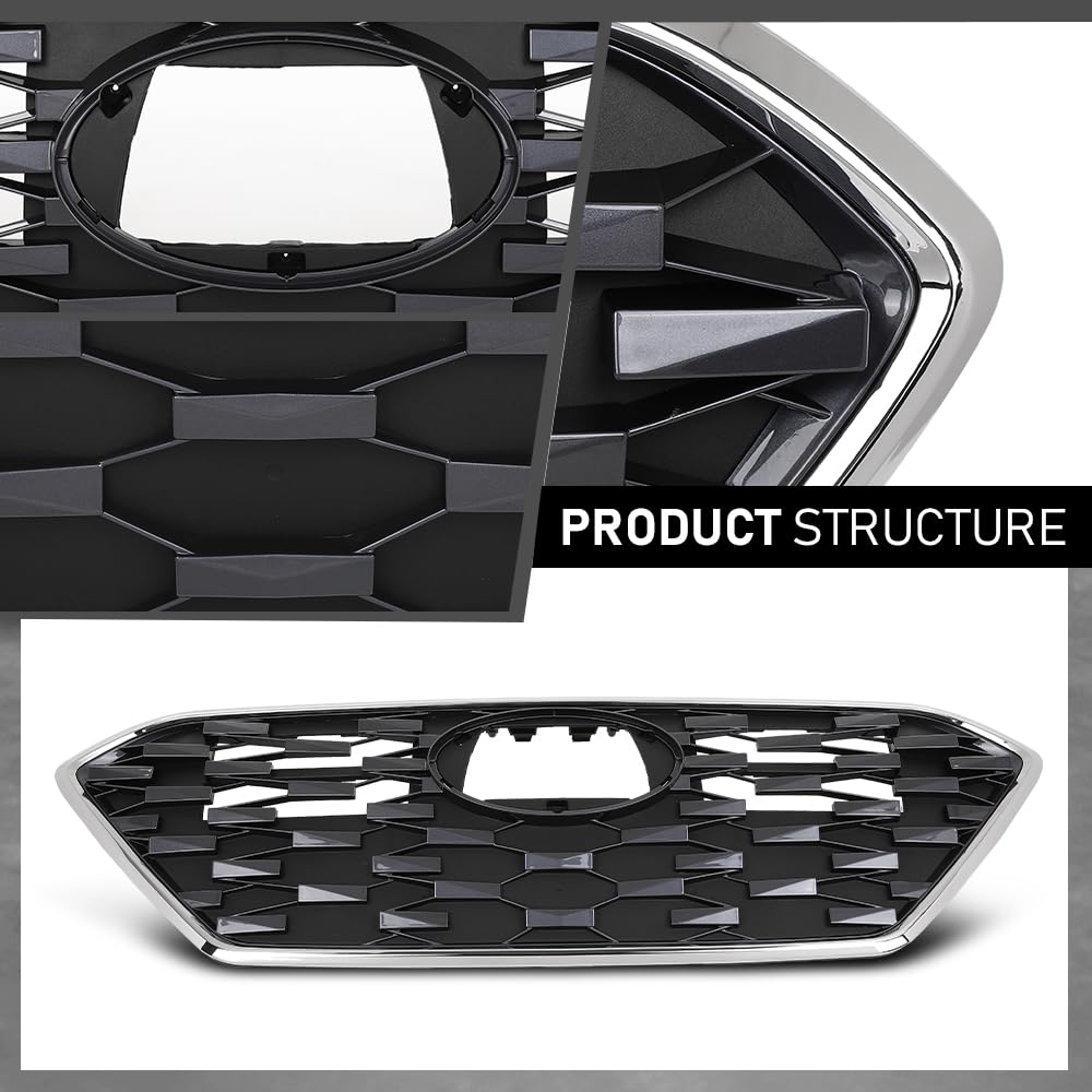 G-PLUS Front Bumper Grille Grill, Compatible with Ioniq 2020-2022 W/o Adaptive Cruise, 86350G2500, 86350 G2500