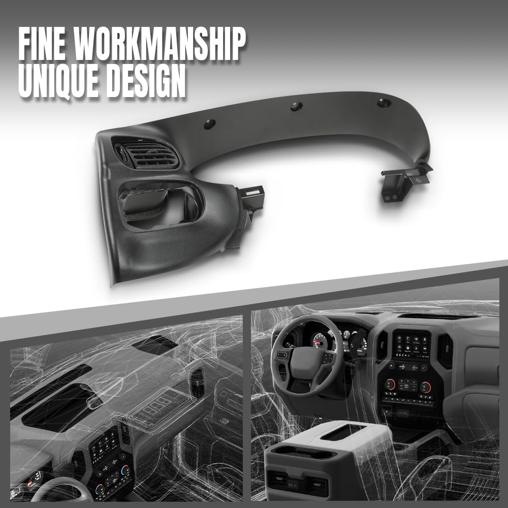 G-PLUS Dash Gauge Front Upper Instrument Cluster Bezel Trim Panel w/ 1 Switch Air Vent C13 Compatible with Ford F150 1997-2003/Fits Ford Expedition 1997-2003 Gray