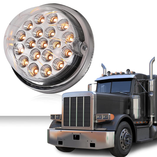 G-PLUS Clear Lens Amber LED Light Marker Turn Signal Light Lamp w/Base universal