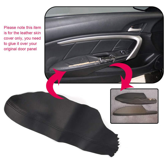 G-PLUS 2pcs Leather Front Door Panels Armrest Cover Replacement for Honda Accord Sedan 2008 2009 2010 2011 2012 Black