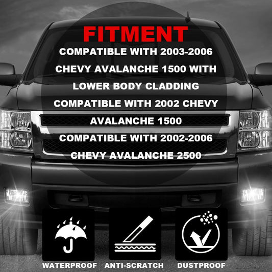 G-PLUS Front Bumper Fog Lights Assembly Compatible with 2002-2006 Chevy Avalanche Driving Fog Lamps Replacement Left & Right Side GM2593141 GM2592141 (2002-2006 Avalanche Clear Lens)
