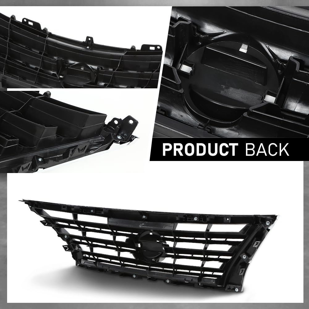 G-PLUS Front Bumper Upper Grille w/Insert Compatible with Nissan Sentra SR 2013-2015 Chrome Shell Grill Inserts 623103RM0A NI1200253