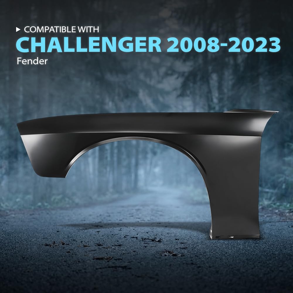 G-PLUS Front Left Driver Side Fender Compatible with Dodge Challenger 2008-2023(Models without Wide Body Option) 68275471AA, CH1240285 Black