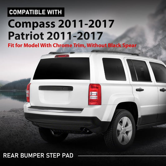 G-PLUS Rear Bumper Face Bar Trim Molding Step Pad Compatible with Jeep Compass 2011-2017,Compatible with Jeep Patriot 2011-2017,Fit for Model With Chrome Trim, Without Black Spear 68091514AA