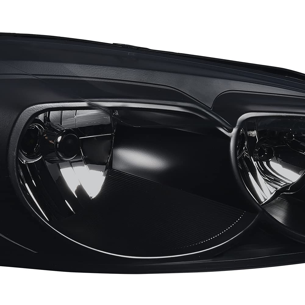 G-PLUS Headlights Assembly, Fit 2006-2007 Chevy Monte Carlo/2006-2013 Chevy Impala/2014-2016 Chevy Impala Limited Bumper Headlamps, Smoky Lens Black Housing Amber Reflector,faros delanteros