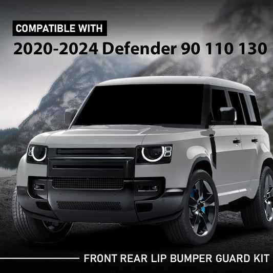 G-PLUS Front Rear Bumper Cover Guard Skid Lip Kit Compatible with Rover Defender 90 110 130 2020 2021 2022 2023 2024, Black