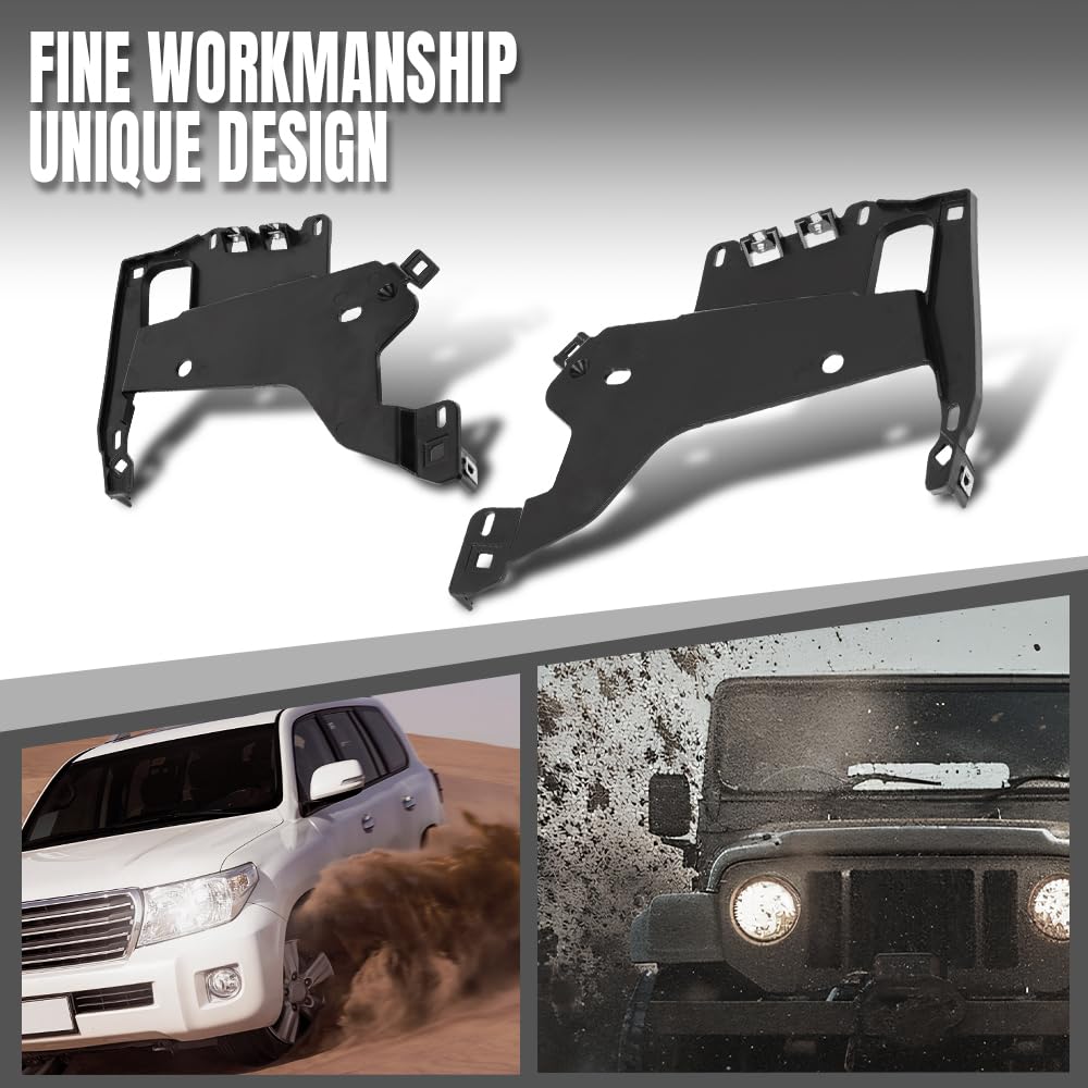 G-PLUS Headlight Bracket Pair Compatible with Chevy Corvette C5 1997-2004 16523679, 16523680 Black