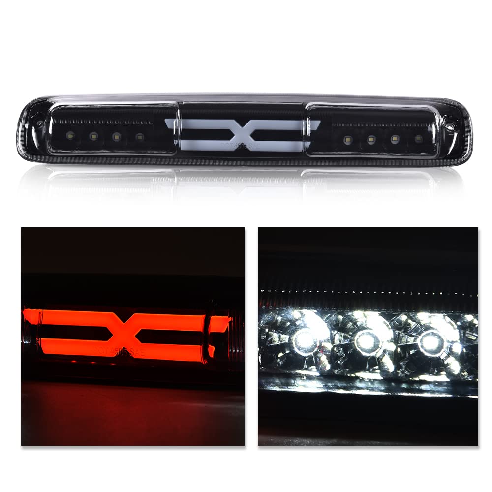 G-PLUS Third TailType X Brake Light High Mount Stop Lamp Reverse Light Turn Signal Light Fit Chevy Silverado 1999-2006 /GMC Sierra 1500 2500 3500 & HD Models 5978318 16525205