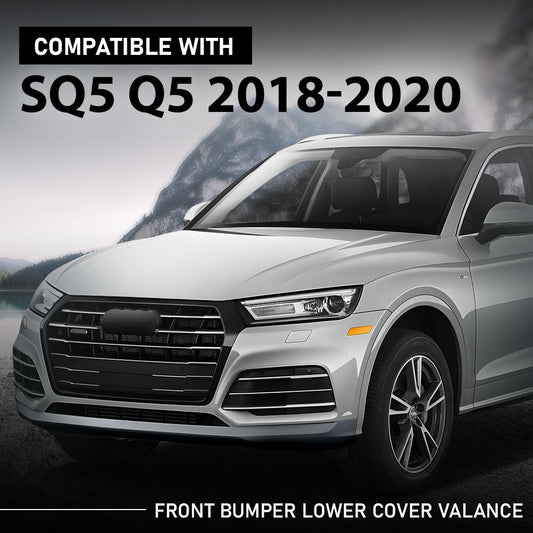 G-PLUS Front Bumper Lower Cover Valance, Compatible with Audi SQ5 Q5 Base Progressiv 2018-2020, 80A807061BGRU, 80A-807-061-B-GRU