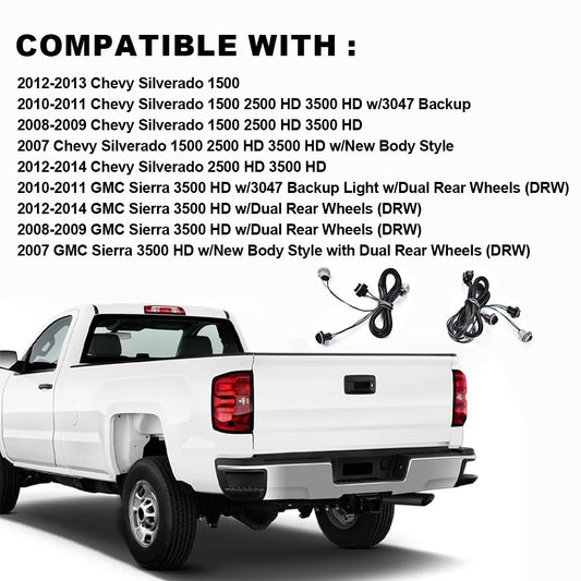 G-PLUS Left&Right Tail Light Lamp Wiring Harness, Compatible with Chevy Silverado 2007-2014/ GMC Sierra 2008-2014