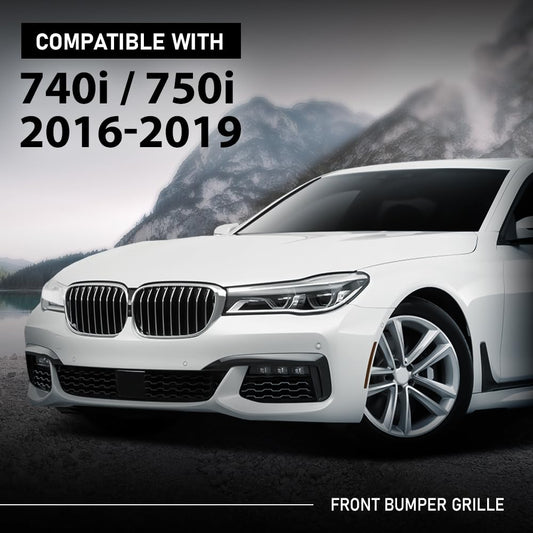 G-PLUS Front Center Bumper Grille, Compatible with BMW 740e M760i M760Li 2017-2019, Fit BMW 740i 750i 750Li 2016-2019, 51118092154, BM1036166