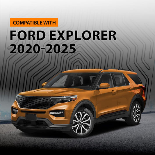 G-PLUS Floor Mats for Ford Explorer 2020-2025 TPE All Weather Black Front View