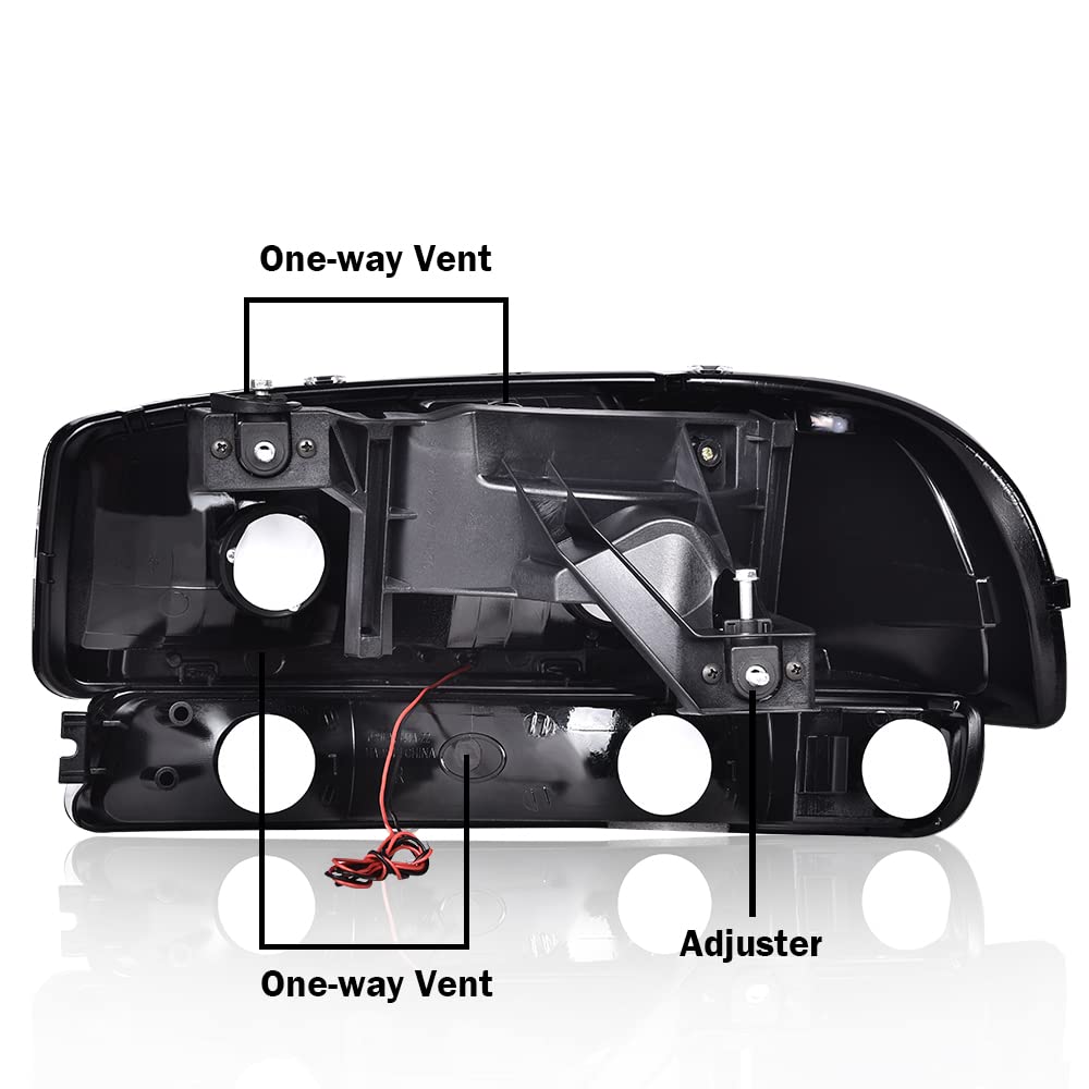 G-PLUS LED DRL Headlights Assembly, Compatible with 1999-2007 GMC Sierra 1500/2001-2007 GMC Sierra 1500 HD Bumper Headlamps, Smoky Lens Black Housing Amber Reflector,faros delanteros