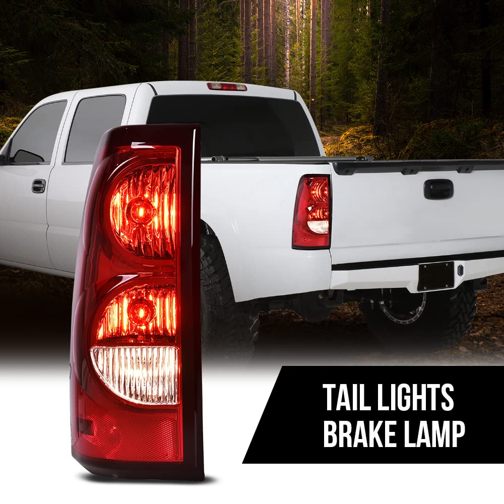 G-PLUS Left Driver Side Tail Light Lamp Compatible with Chevy Silverado1500 / 1500HD / 2500 / 2500HD 2003-2006 19169002 19169004 Luces Traseras Rear Brake Lamps Assembly