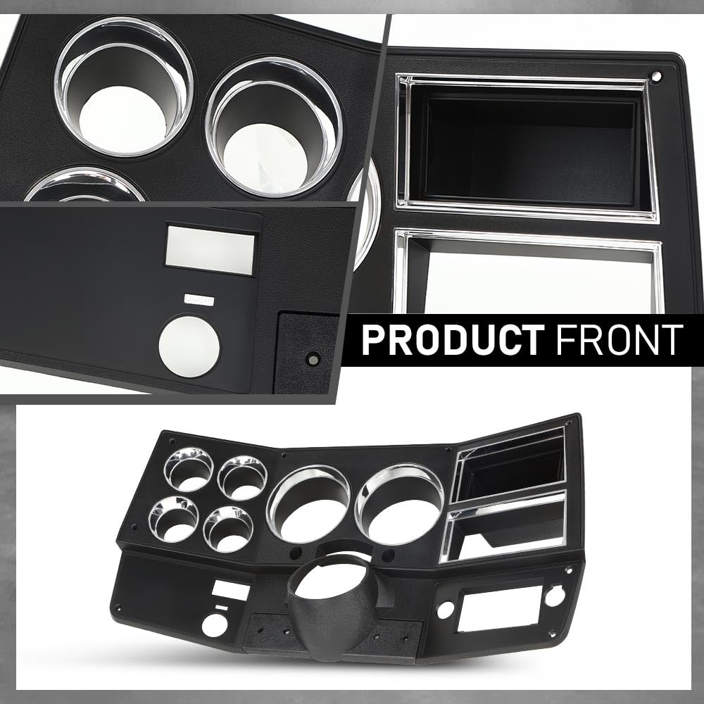 G-PLUS Dash Instrument Bezel w/Wiper Switch Hole Storage Box Compatible with 1981-1983 Chevy GMC Truck Blazer Suburban Black 14023004