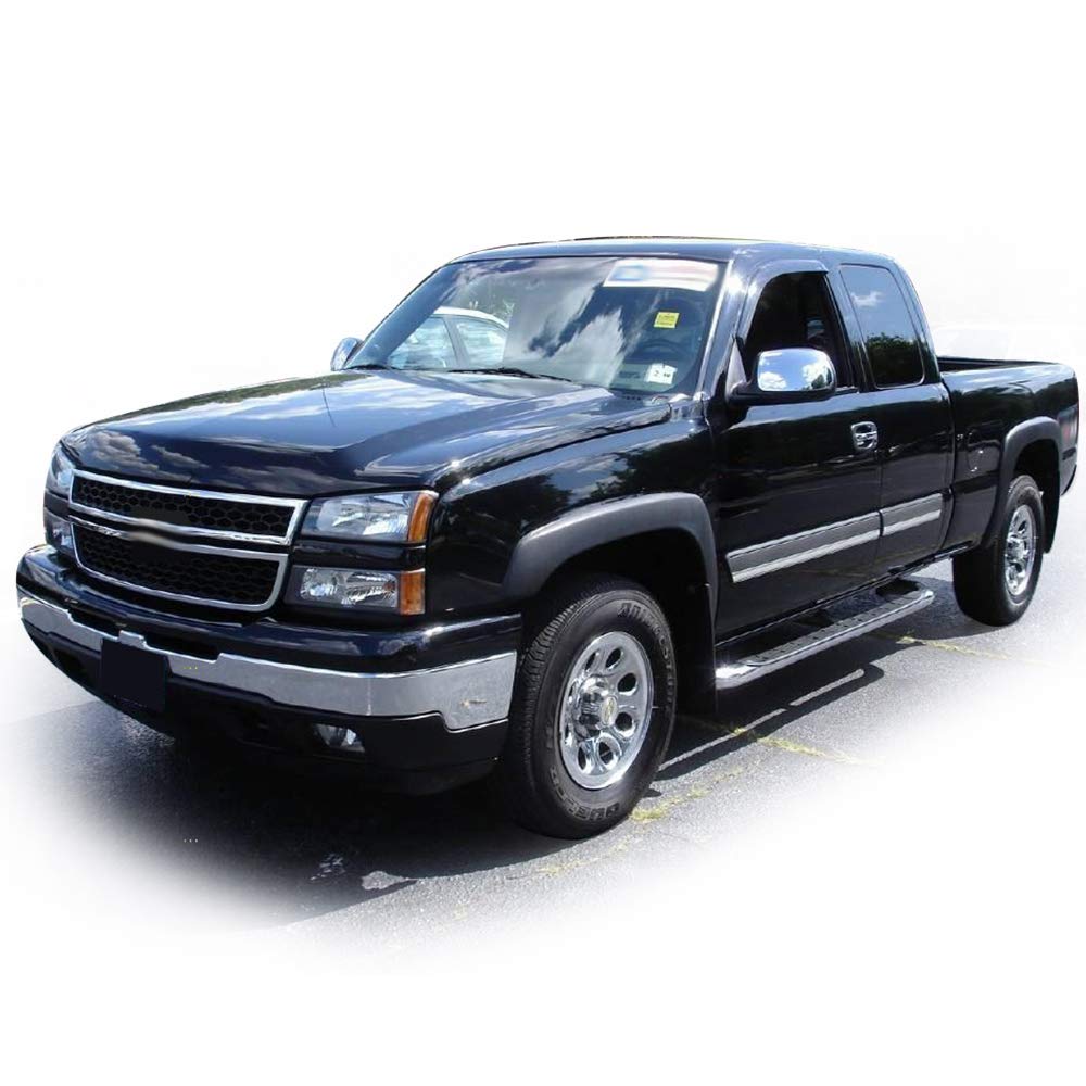 G-PLUS Headlights Assembly Fit 2003 2004 2005 2006 Chevy Avalanche/Silverado 1500 2500 3500 1500 HD 2500 HD Bumper Headlamps, Clear Lens Chrome Housing Amber Reflector,faros delanteros