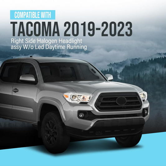 G-PLUS Headlight Assembly Right Side Compatible with Toyota Tacoma SR Crew Cab/Extend Cab Pickup 2019-2023 White