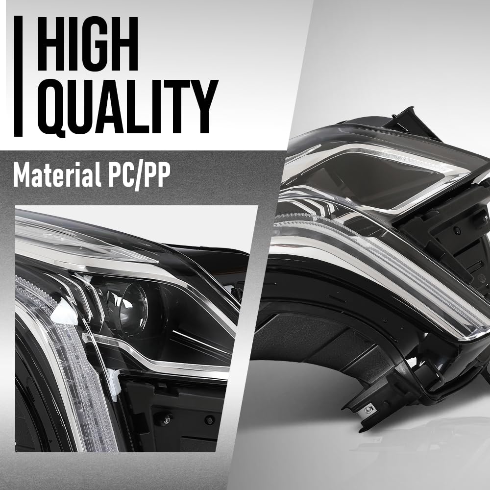 G-PLUS LED Headlight Front Right Passenger Side Compatible with Cadillac XT5 2020-2023 84849606 Black